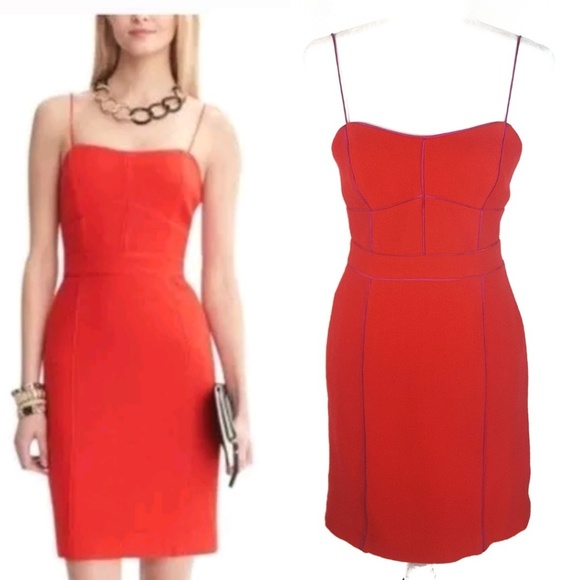 Banana Republic Dresses & Skirts - Banana Republic Piped Corset Dress Vermillion 4P